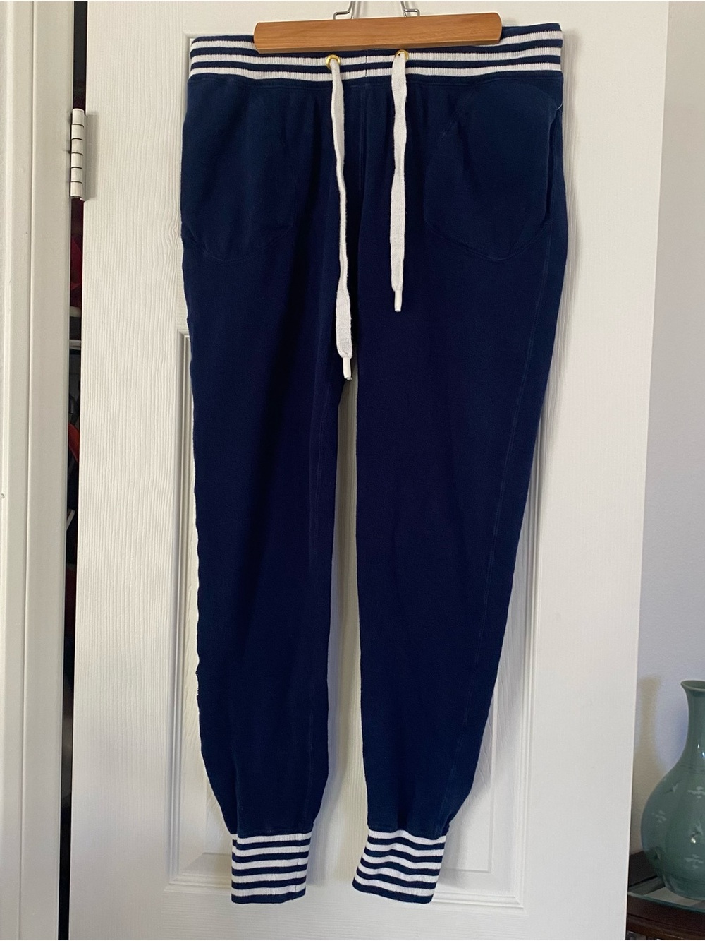 Label + Thread Slim Jim Jogger - Navy/White Drawstring Size M